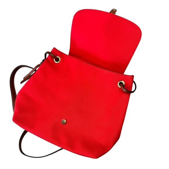 Dooney & Bourke Nylon Flap Backpack In Red - Picture 9 of 12